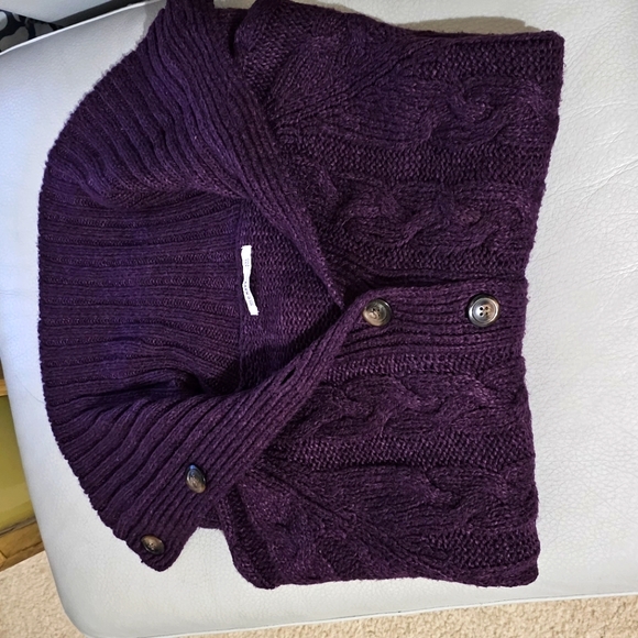 Old Navy Womens Purple Sweater Poncho Size XXL Cable Knit Button Sides Cardigan - Picture 10 of 10